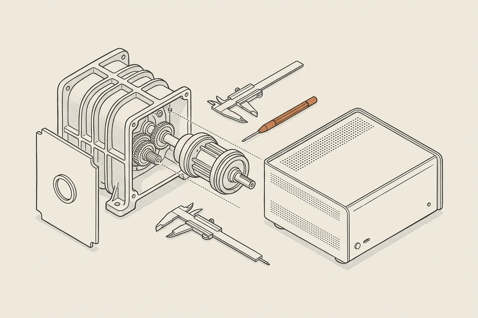 A core mechanical gear assembly being carefully transplanted from a vintage cast-iron housing into a sleek modern chassis.